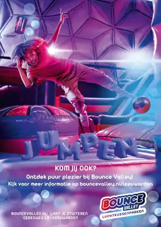 Bij Bounce Valley Leeuwarden wacht een gigantisch luchtkussenpark.