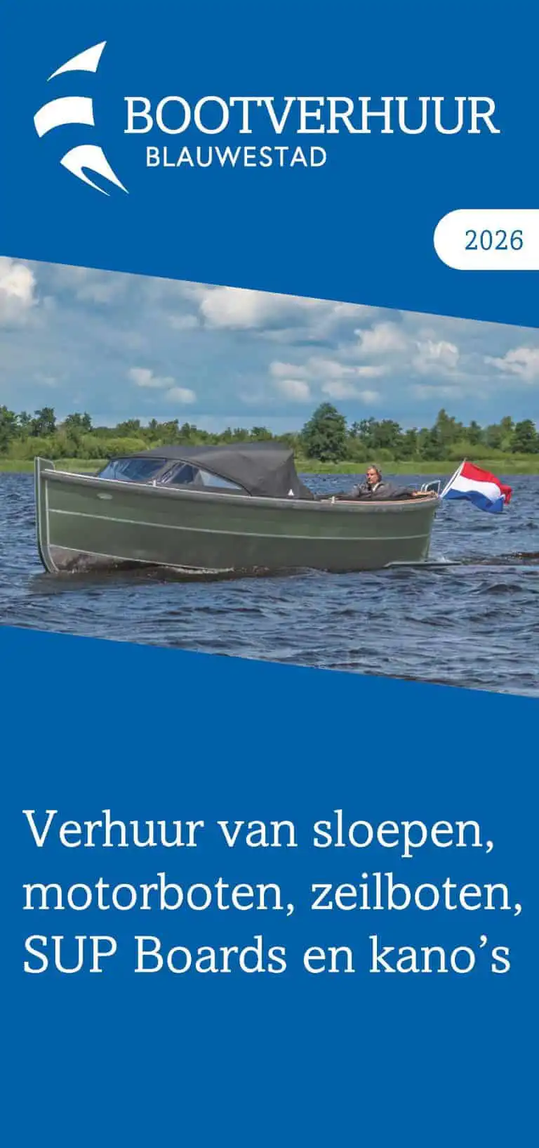 Verken het prachtige Oldambtmeer met Bootverhuur Blauwe Stad. Huur een sloep, zeilboot, of kano en geniet van een geweldige dag op het water!