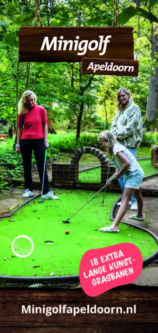Naast het iconische Boschbad, ligt Minigolf Apeldoorn: een van Nederlands oudste banen.